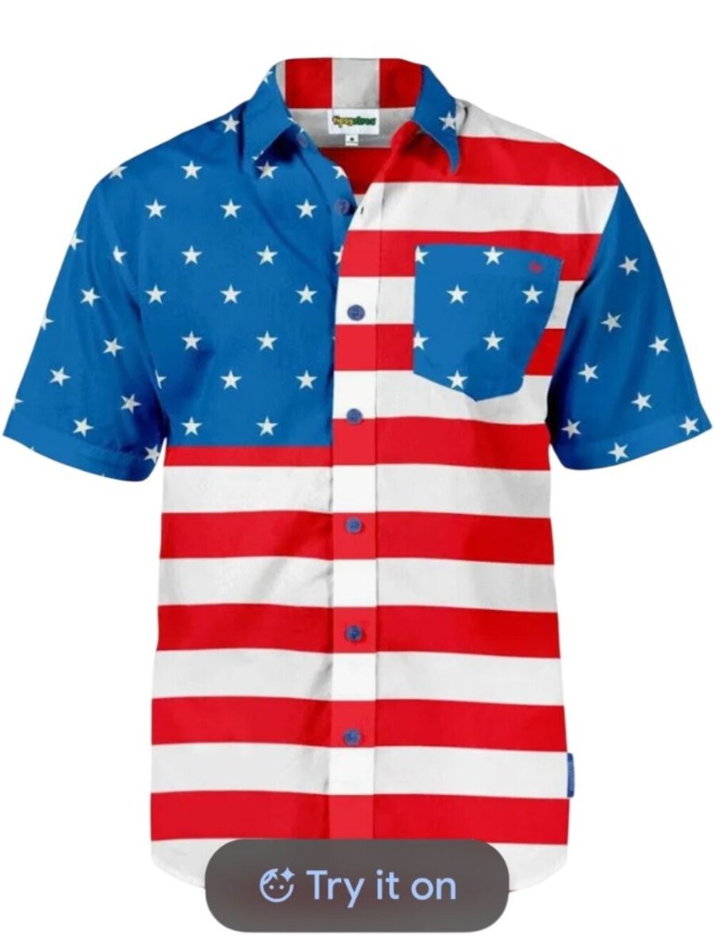 New Tipsy Elves 4XL Mens American Flag Button Down Shirt Cotton Blend 4th  July